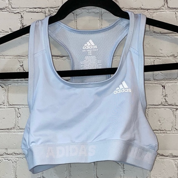 Adidas Aeroready Light Blue Racerback Sports Bra